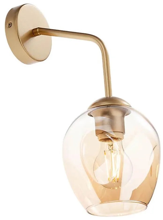 Redo 01-2617 - Nástenná lampa PIERCE 1xE27/42W/230V zlatá/dymová