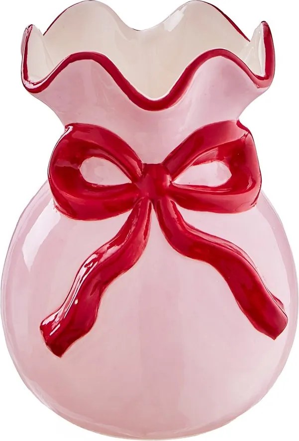 PRESENT Váza mašľa 13 cm - ružová