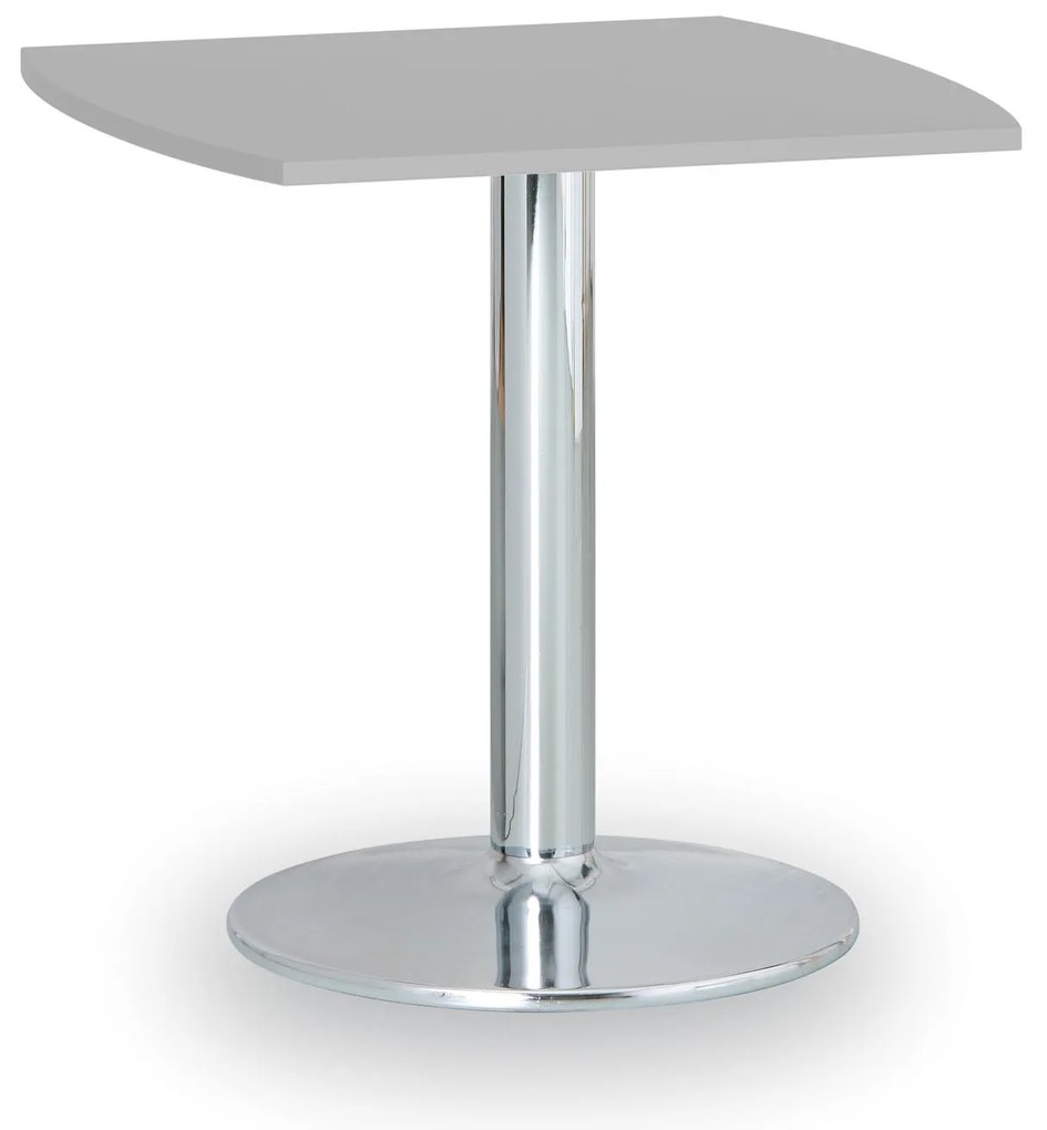 Konferenčný stolík ZEUS II, 66x66 cm, chrómovaná podnož, sivá