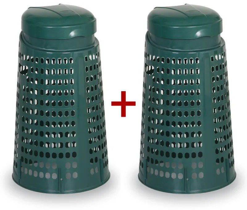 Odpadkový kôš plastový na vrecia 120 L - 1+1 ZADARMO zelený, zelená