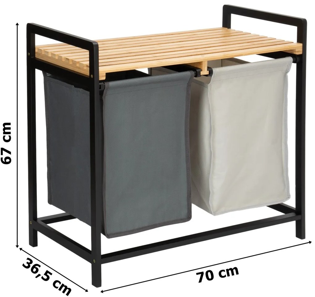 Bambusový kôš na bielizeň Hanoi šedo-hnedý