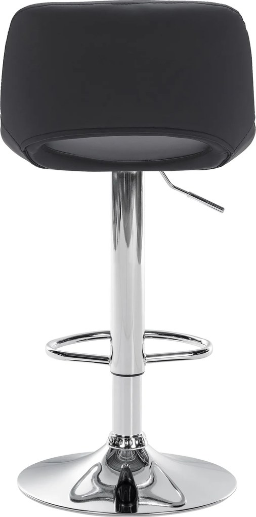 Barová stolička Camden - koženka, chróm rám - Čierna