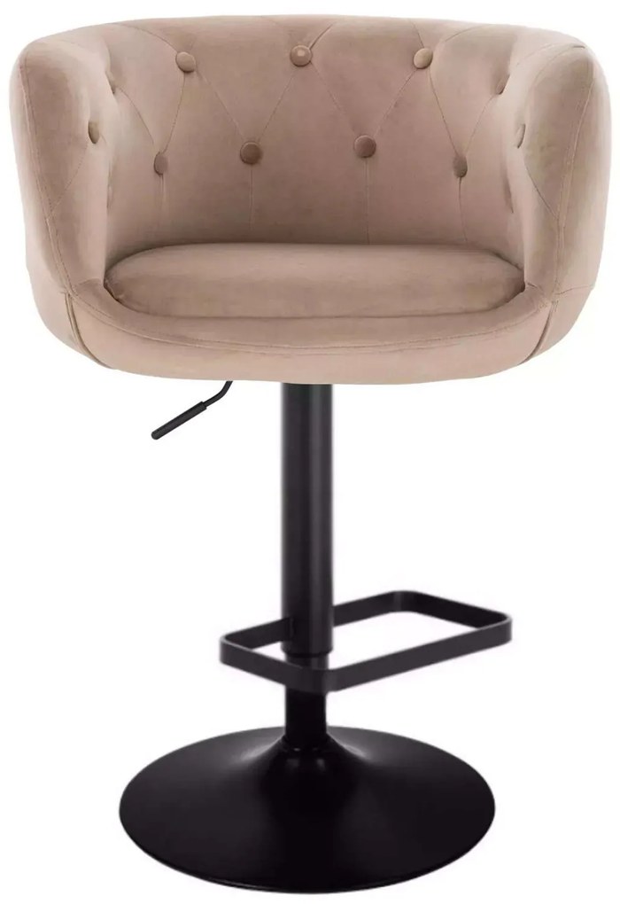 LuxuryForm DESIGN Barová stolička MONTANA VELUR na čiernom tanieri - latte
