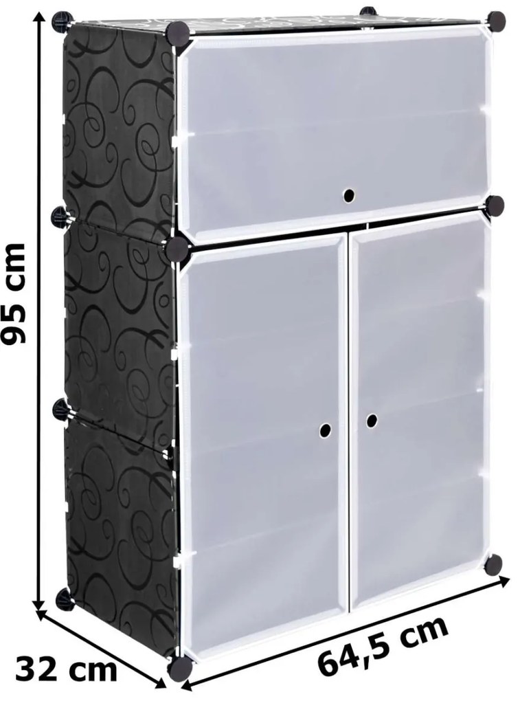 Modulárny botník RAKIA čierny