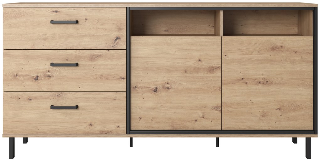 Moderná komoda Šárka 3s2d, dub artisan / antracit