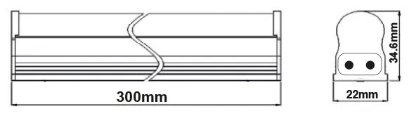 ACA Lighting LED lineárne svietidlo PHILO 5W/230V/3000K/370Lm/180°/IP44/300mm