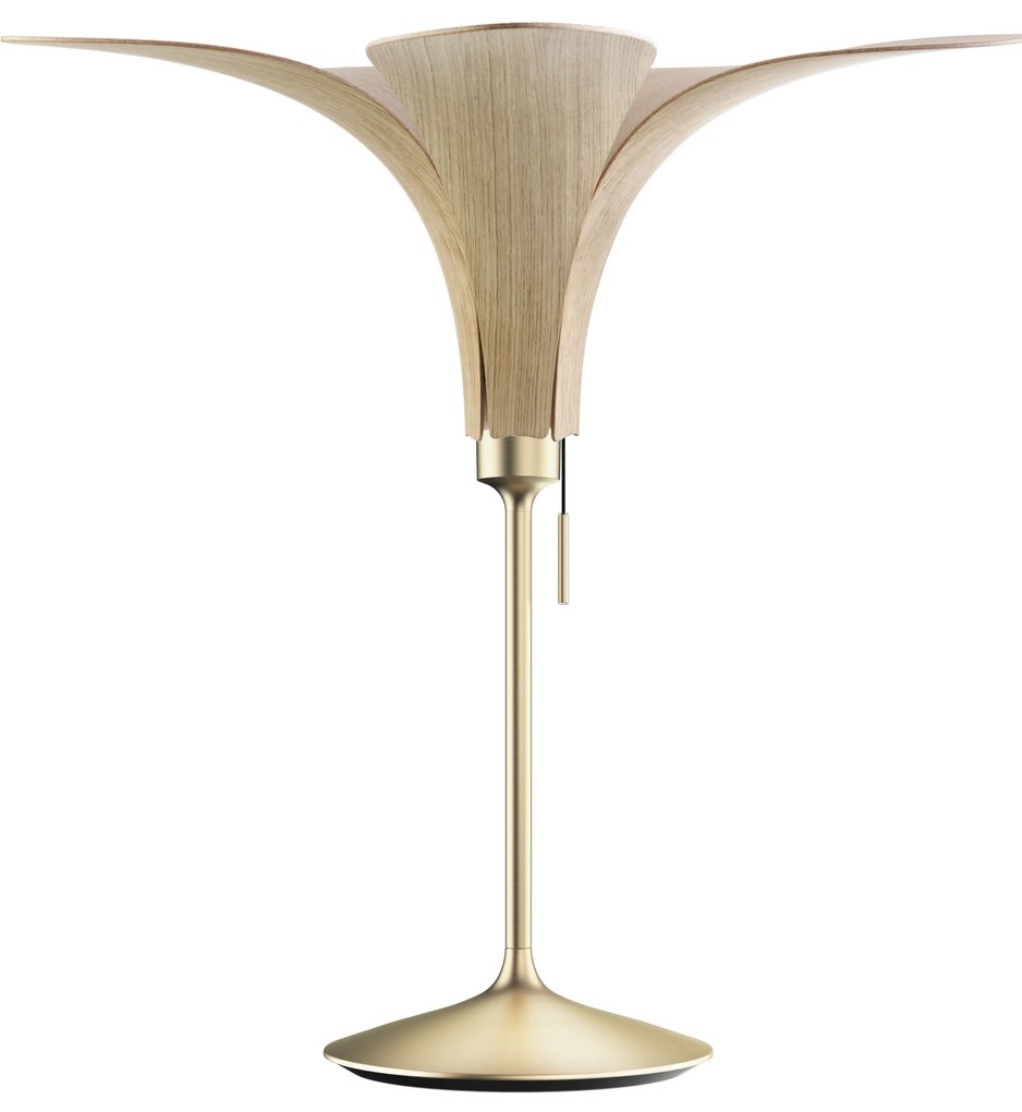 JAZZ | dizajnové drevené svietidlo Farba: Svetlý dub, Sada: Tienidlo + Champagne table mosadzný