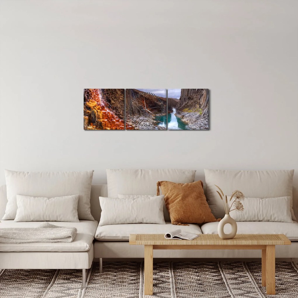 Obraz - kaňon Studlagil (s hodinami) (90x30 cm)