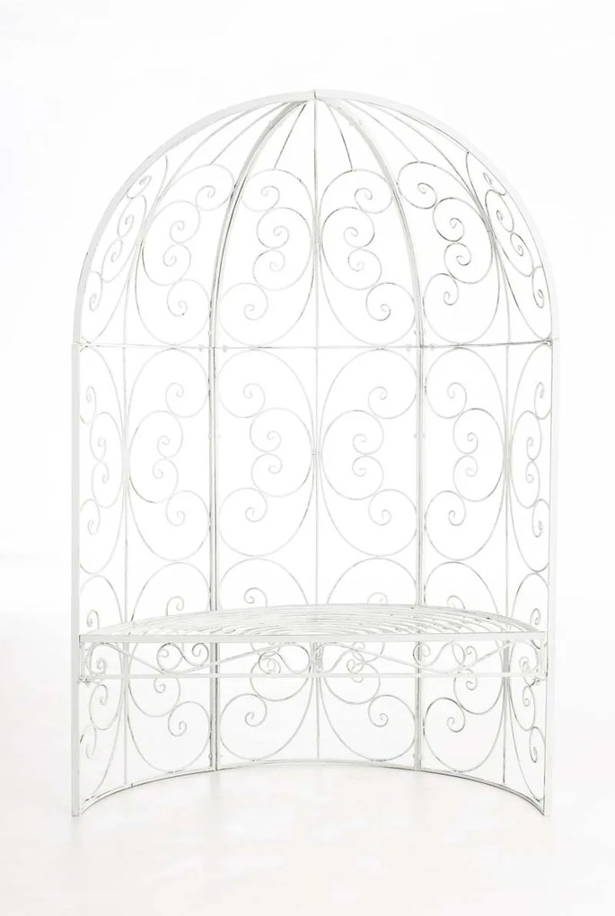 Oblúk na ruže Rosie s lavičkami - Biela antik