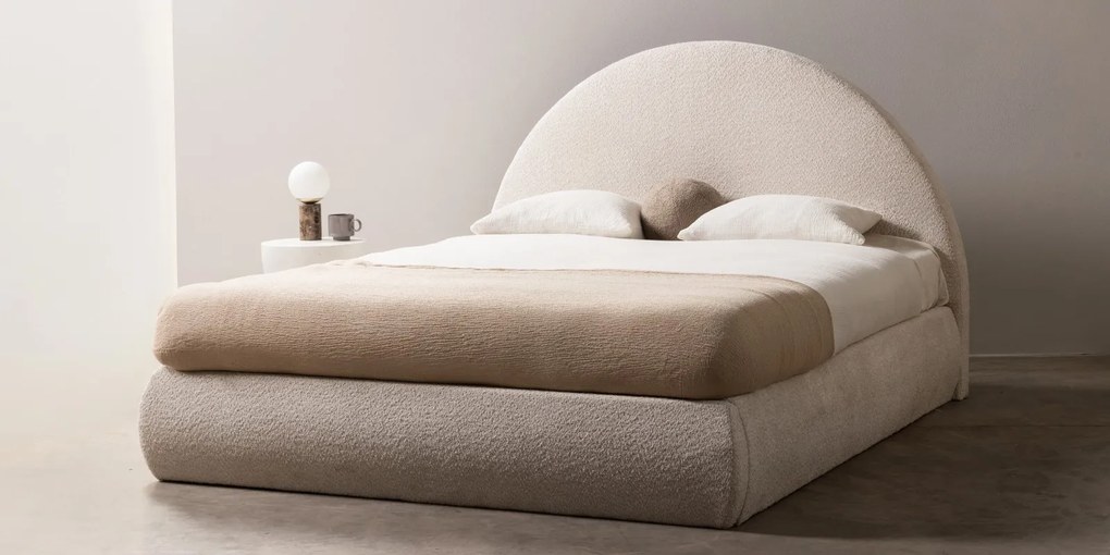 Čalúnená posteľ ORBI so zdvíhacím roštom 160x200 cm béžová