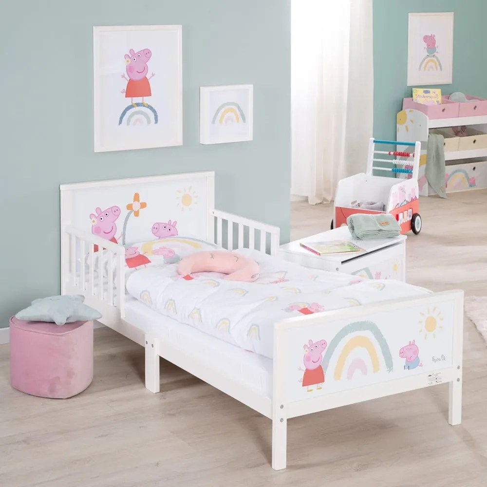 Biela detská posteľ 70x140 cm Peppa Pig – Roba