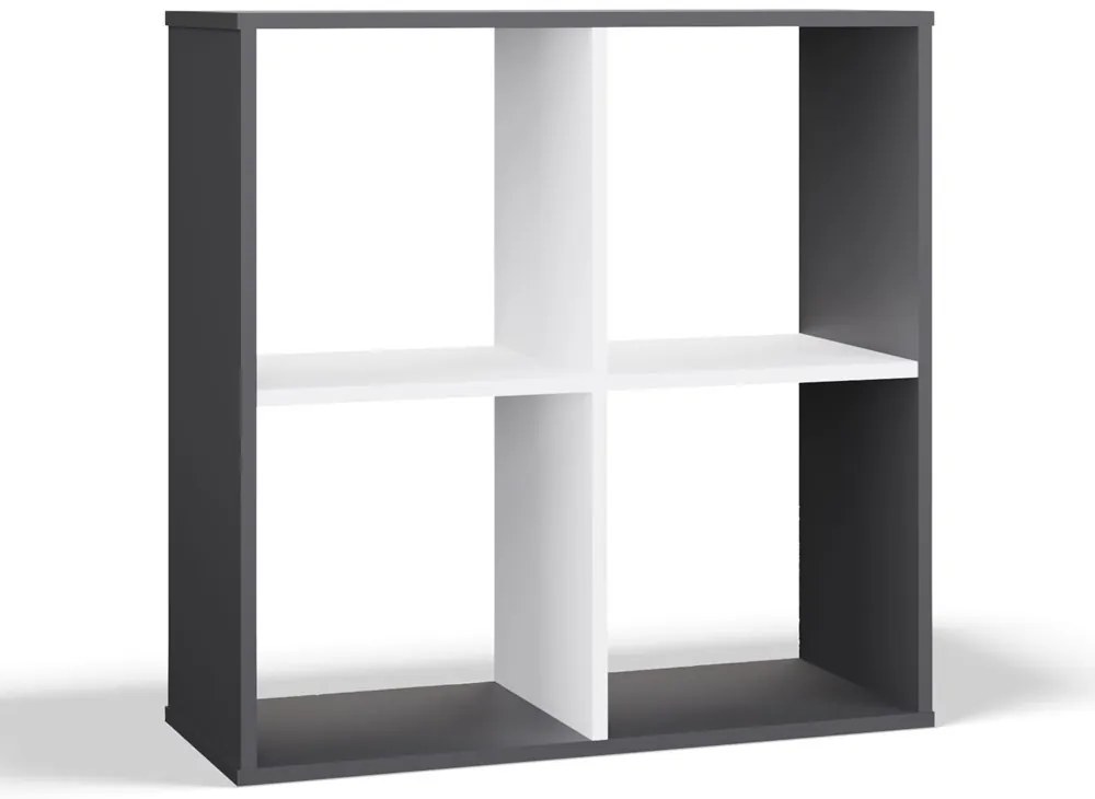Regál Malax 2x2 74 cm antracit/bílý