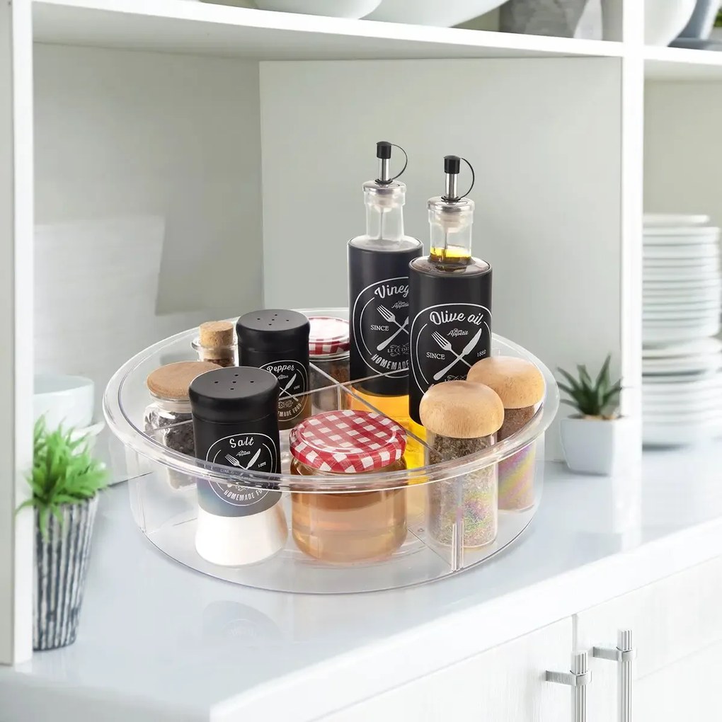 Otočný organizér XXL - LAZY SUSAN Orion - s priehradkami pr. 30 cm