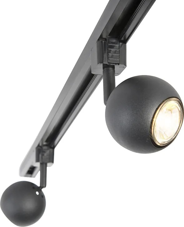 Inteligentný moderný koľajnicový systém čierny 1-fázový vrátane 3 Wifi GU10 - Iconic Gissi