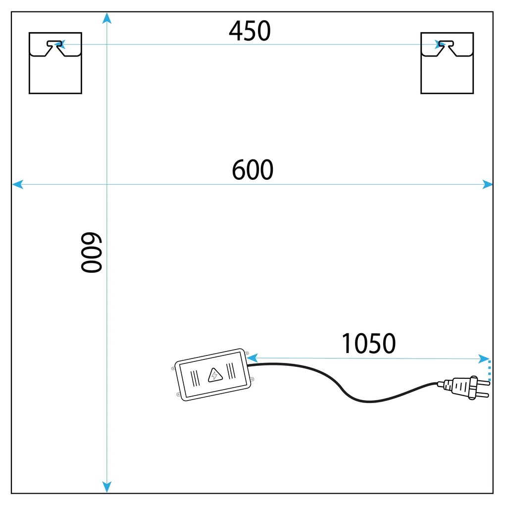 Tutumi Rea, štvorcové LED zrkadlo 60x60 s okrúhlym LED podsvietením YH-BL-12, HOM-01513