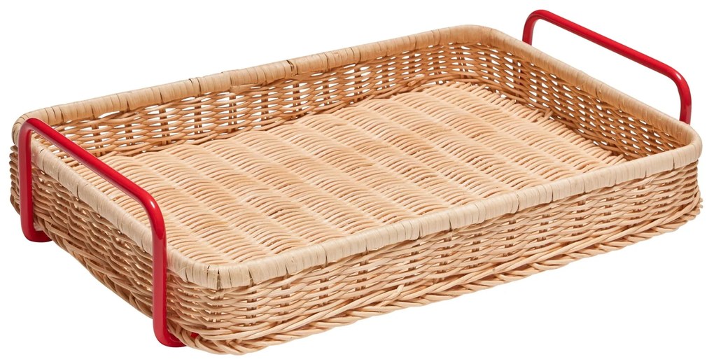 Hübsch Ratanový podnos Splint Red/Natural