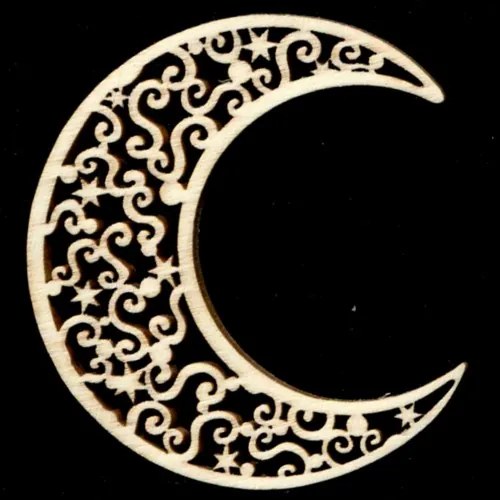 AMADEA Drevená ozdoba mesiac 6 cm