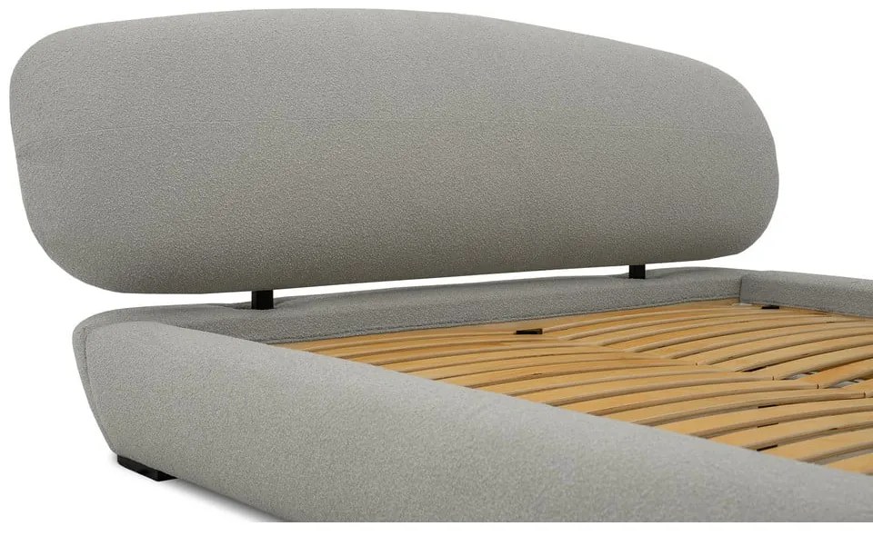 Svetlosivá čalúnená dvojlôžková posteľ s roštom 160x200 cm Odette – Scandic