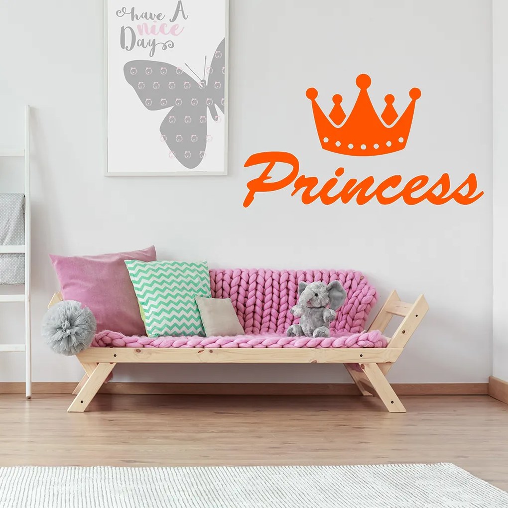 Veselá Stena Samolepka na stenu na stenu Princess Farba: černá