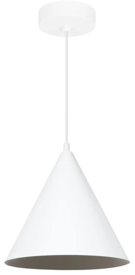 Závesné svietidlo Soho, 1x biele kovové tienidlo, (fi 25cm)