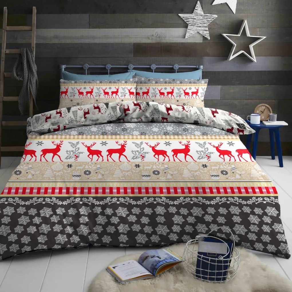 Flanelové obliečky CHRISTMAS TIME farebné Rozmer obliečky: 2 ks 70 x 90 cm | 200 x 220 cm