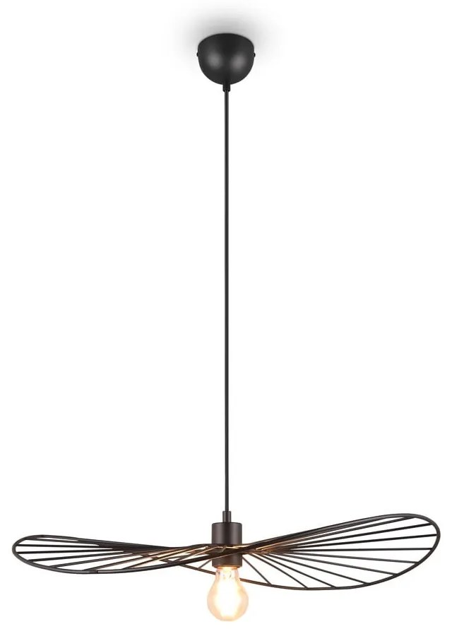 Matne čierne závesné svietidlo ø 60 cm Chapeau – Reality