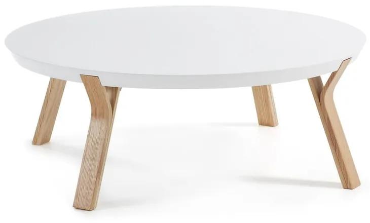 Biely konferenčný stolík Kave Home Solid, Ø 90 cm