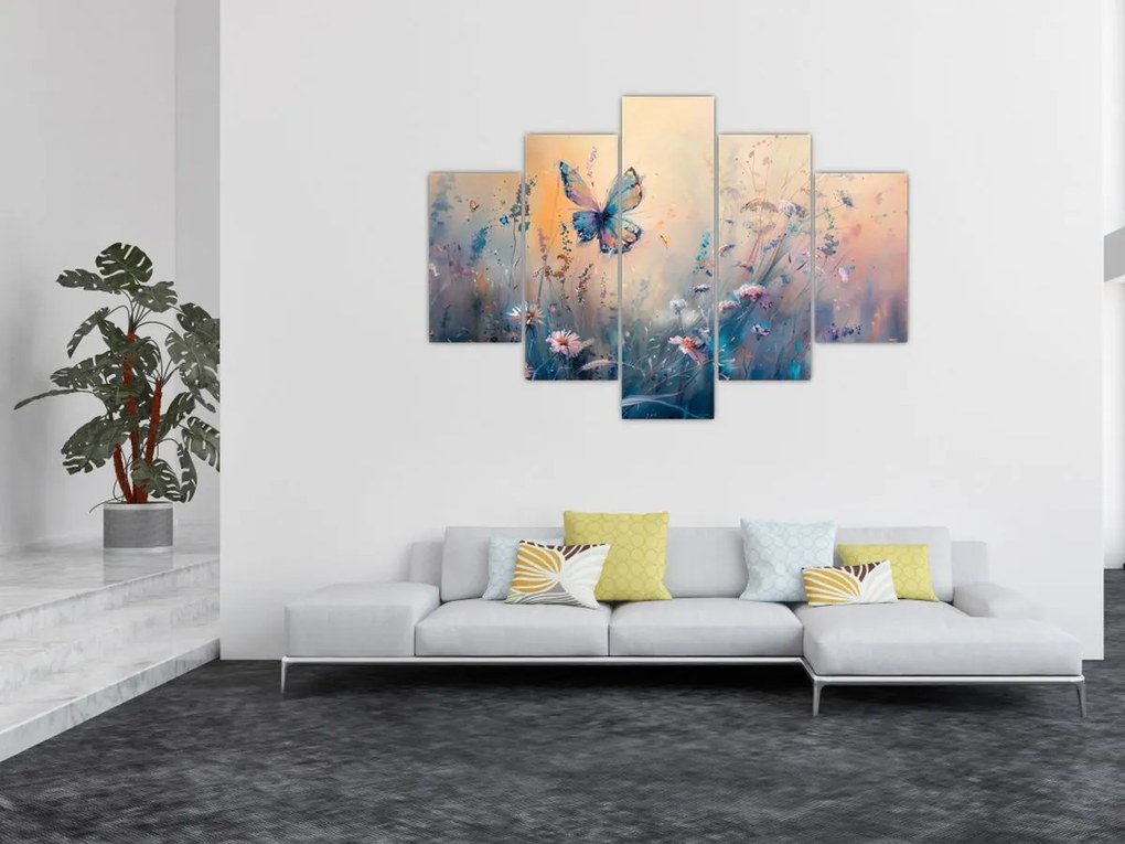 Obraz - Lúka s motýľom II. (150x105 cm)