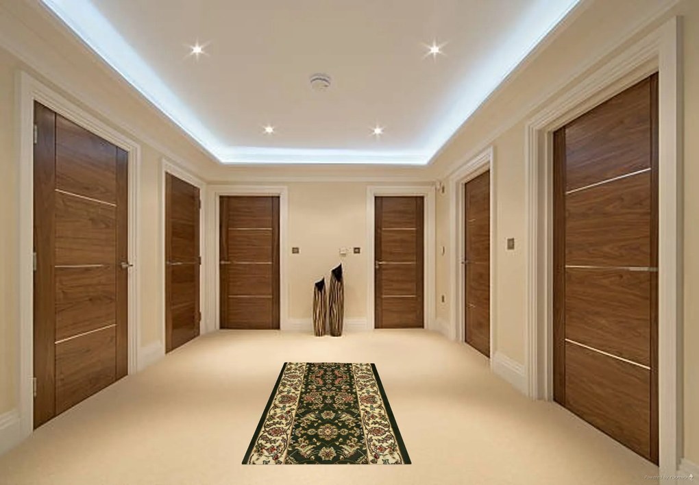 Berfin Dywany, AKCIA: 130x100 cm Behúň na mieru Anatolia 5378 Y (Green) - obšitý zo všetkých strán, zelená, chodba / predsieň