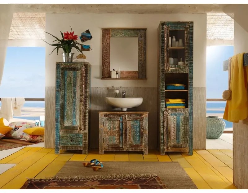 furniture-nabytek.cz - Koupelnová vysoká skříňka Blue Lagoon