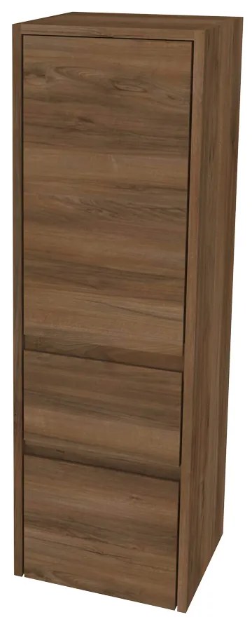 Mereo, Mereo Opto kúpeľňová skrinka vysoká 125 cm, pravé otváranie, Multidecor, Orech Pacifik tabákový, MER-CN995POPT2