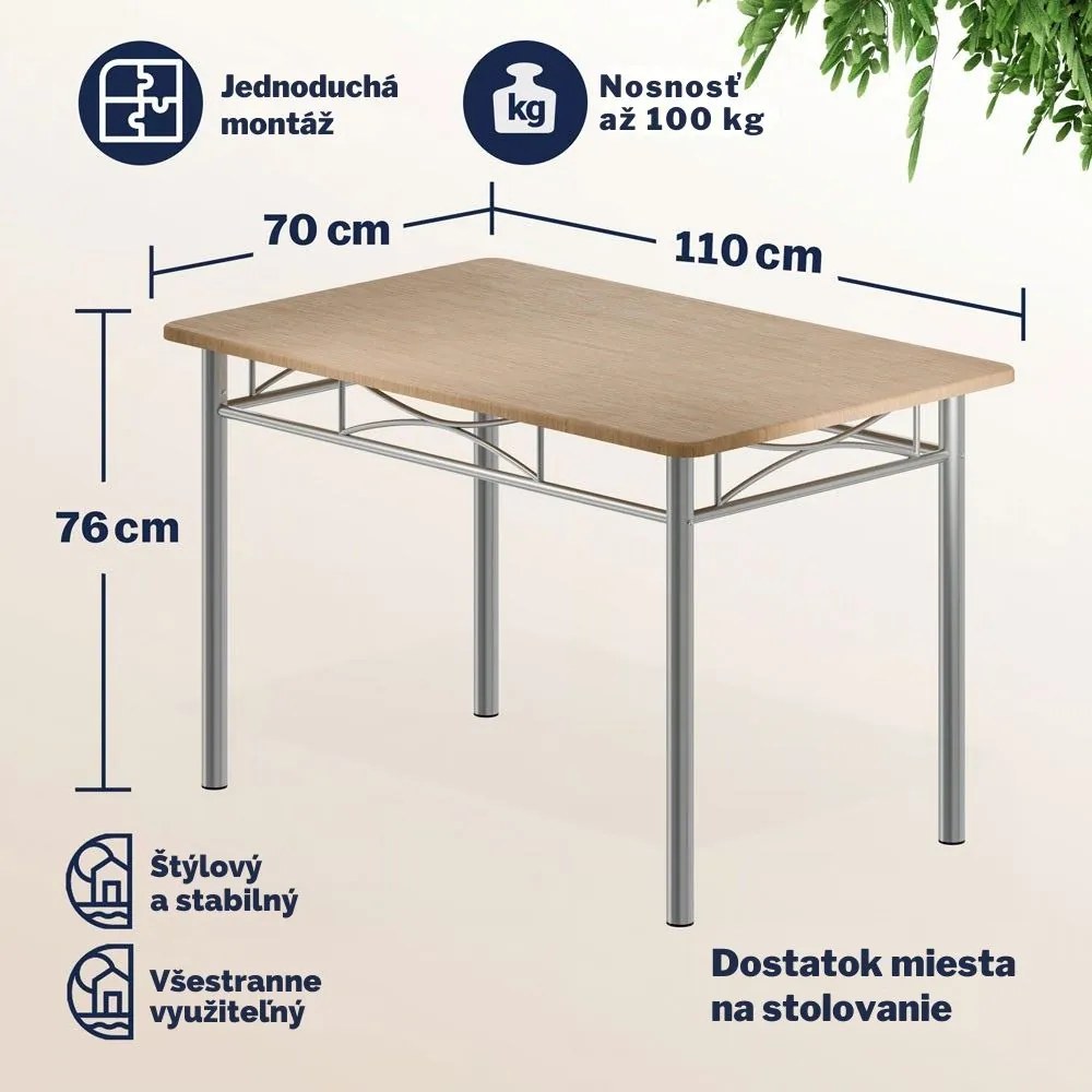 Jedálenská súprava PAUL, 5-dielna, prírodná hnedá Casaria