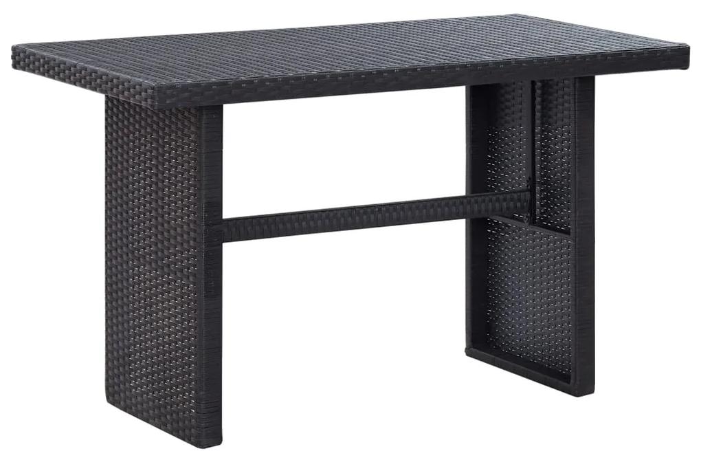 Záhradný stôl, čierny 110x60x67 cm, polyratan
