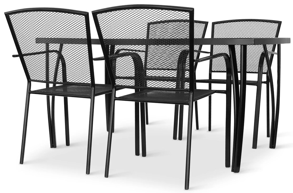 Záhradná kovová zostava Lana + 4x kovová stolička Lana steel ZWMC-19