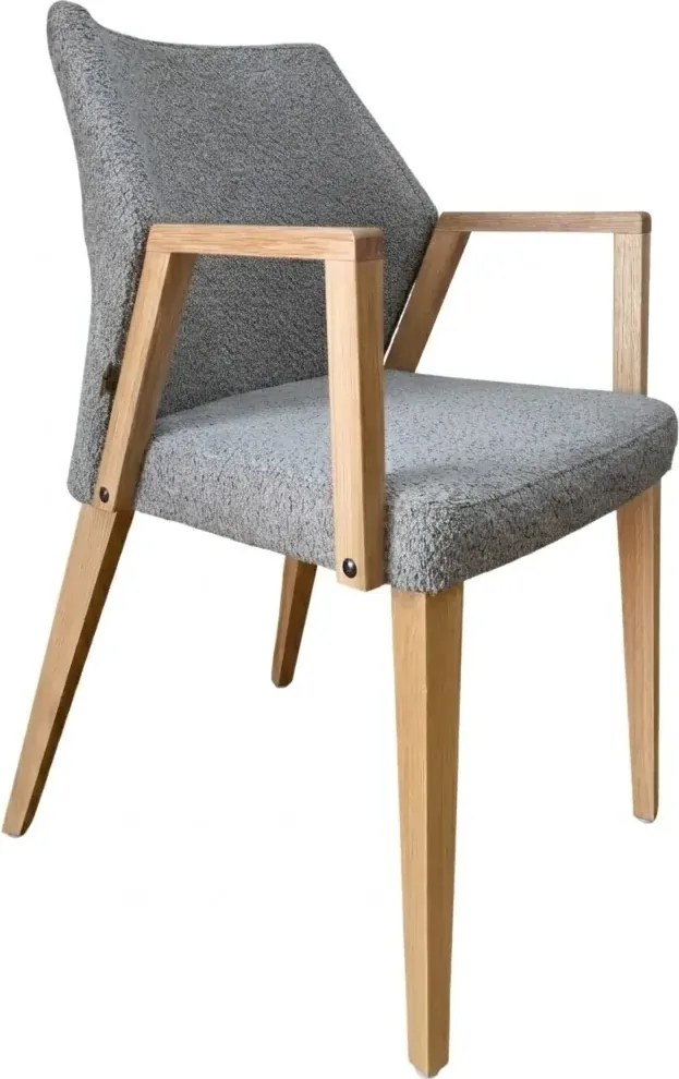 Čalúnené polo-kreslo ZORA s dubovými nohami a podrúčkami, 56x60x87 cm Catch-Me25