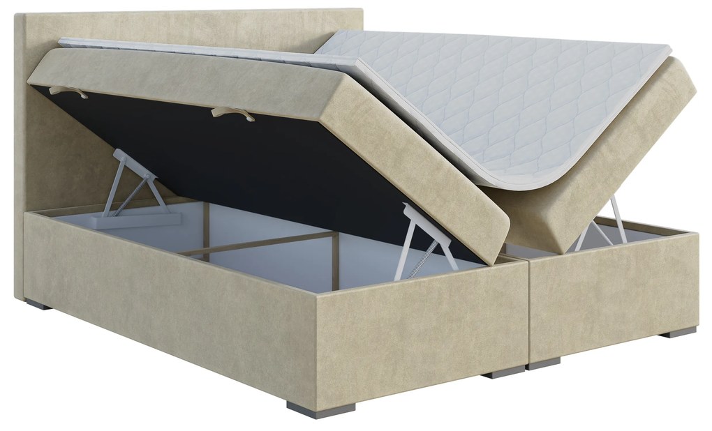 Kontinentálna posteľ 120 cm Lemmy (svetlobéžová) (s matracom a úl. priestorom). Vlastná spoľahlivá doprava až k Vám domov. 1043389