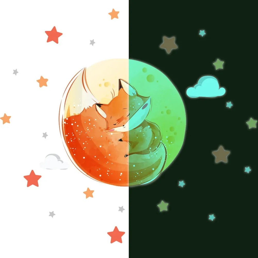 Detská samolepka na stenu 30x30 cm Dreamy Fox - Ambiance