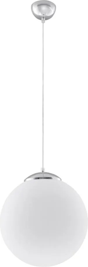 Sollux SL.0265 - Závesné svietidlo na lanku UGO 1xE27/15W/230V pr. 40 cm biela/lesklý chróm