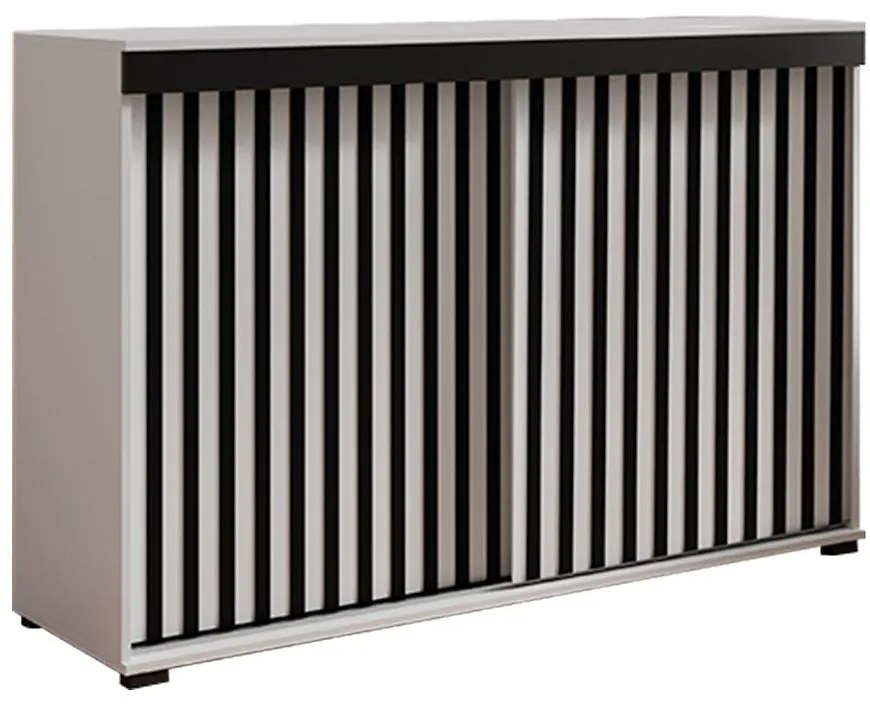 Komoda Malani duplo 120 biela+čierna