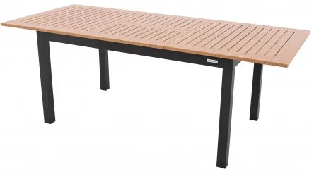 Doppler EXPERT WOOD antracit - záhradný rozkladací hliníkový stôl 150/210 x 90 x 75 cm