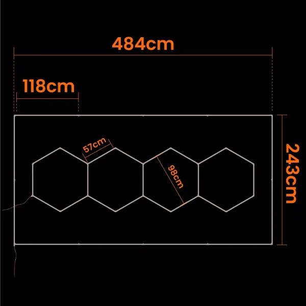 LED stropné svietidlo LED/426W/85-265V 4000K 484x243 cm CRI 90 IP44 biela