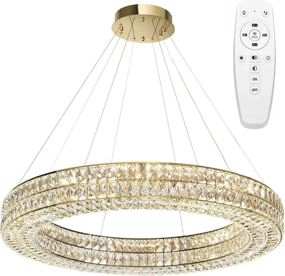 Toolight Toolight, LED stropné svietidlo 80cm + diaľkový ovládač, APP1569-CP, zlatá, OSW-06988