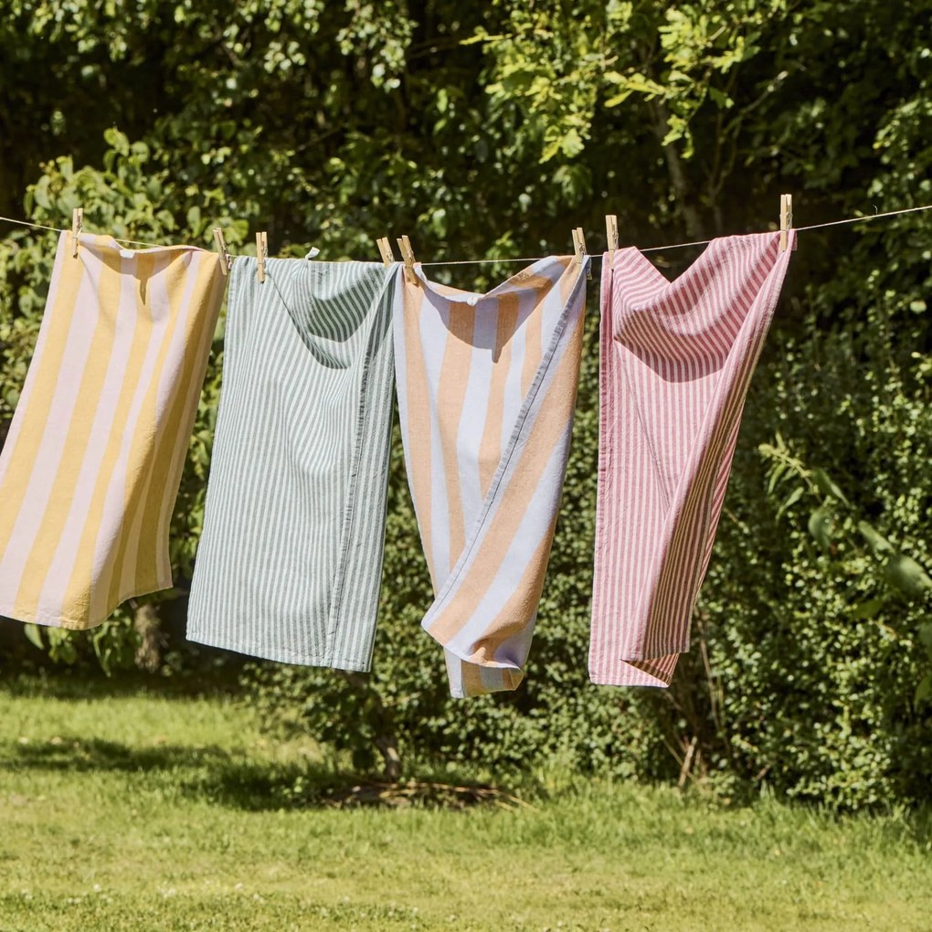 Ib Laursen Bavlnená utierka Linea Raspberry / Light pink 50 x 70 cm