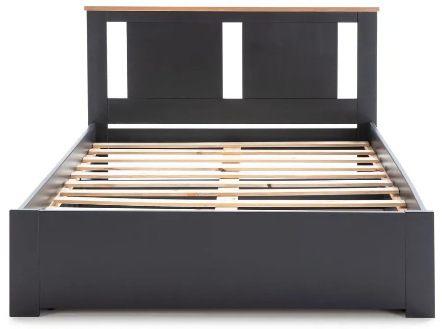 Tmavosivá dvojlôžková posteľ s roštom 140x190 cm Enara – Marckeric