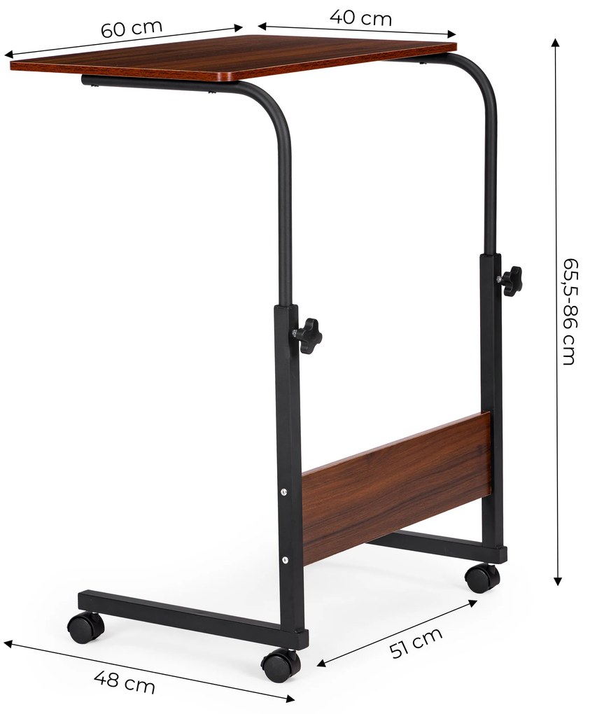 ModernHome Mobilný stôl na notebook tmavohnedý ModernHome