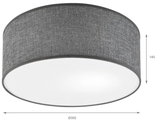 Stropné svietidlo SIRJA 1xE27/15W/230V pr. 35 cm sivé