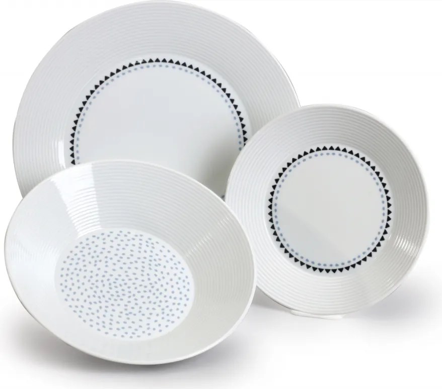 Thun tanierová súprava Lea modré kamienky 18-dielná