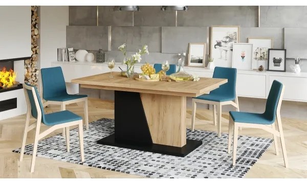 Rozkladací jedálenský stôl NINO dub craft/čierny