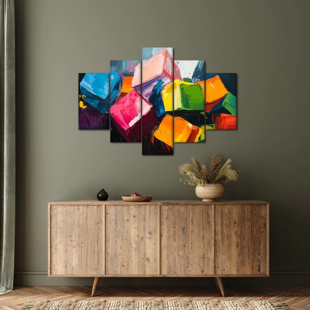 Obraz - Farebné kocky (150x105 cm)