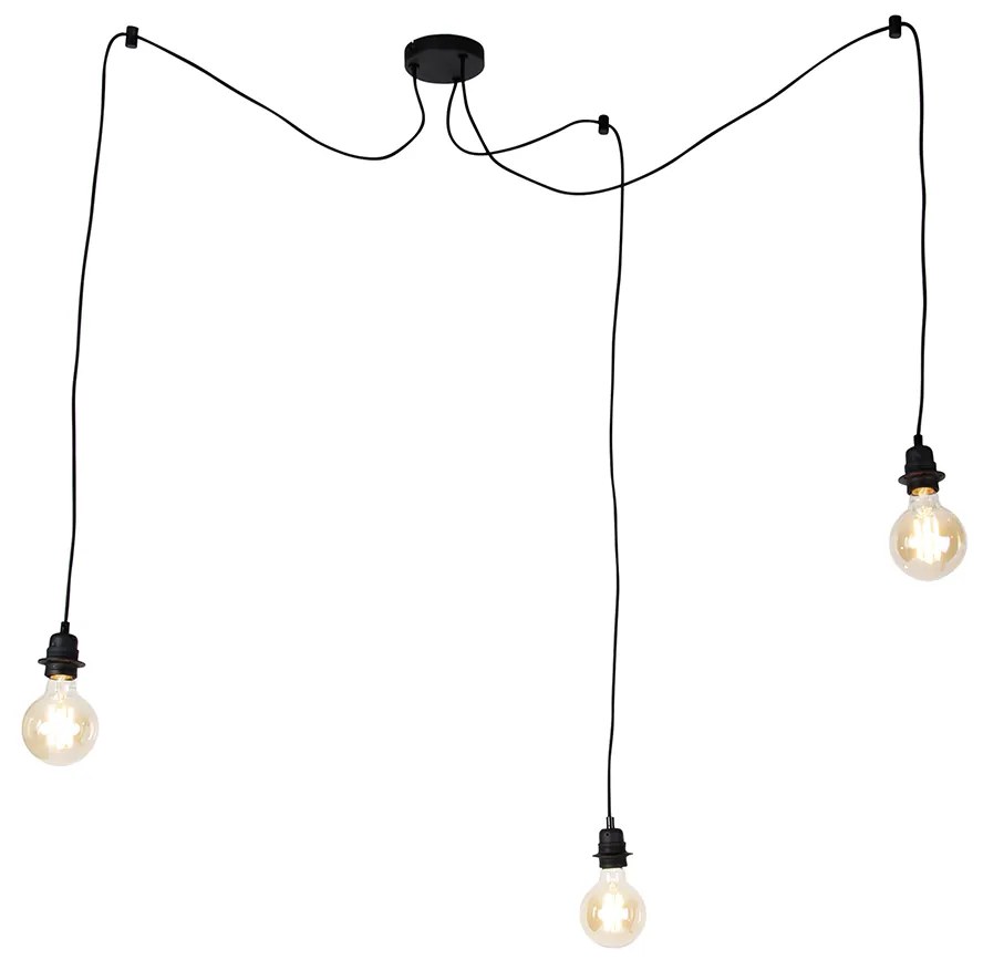 Inteligentné závesné svietidlo čierne s 3 svetlami vrátane WiFi G95 - Cava